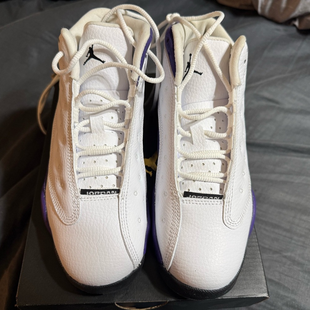 Jordan Kids White and Purple Sneakers